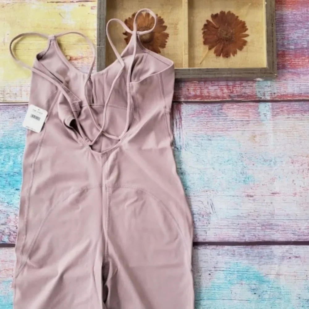 NWT Free People Gypsy Glow One Piece Biker Short Athleisure Onesie‎ Bodysuit M